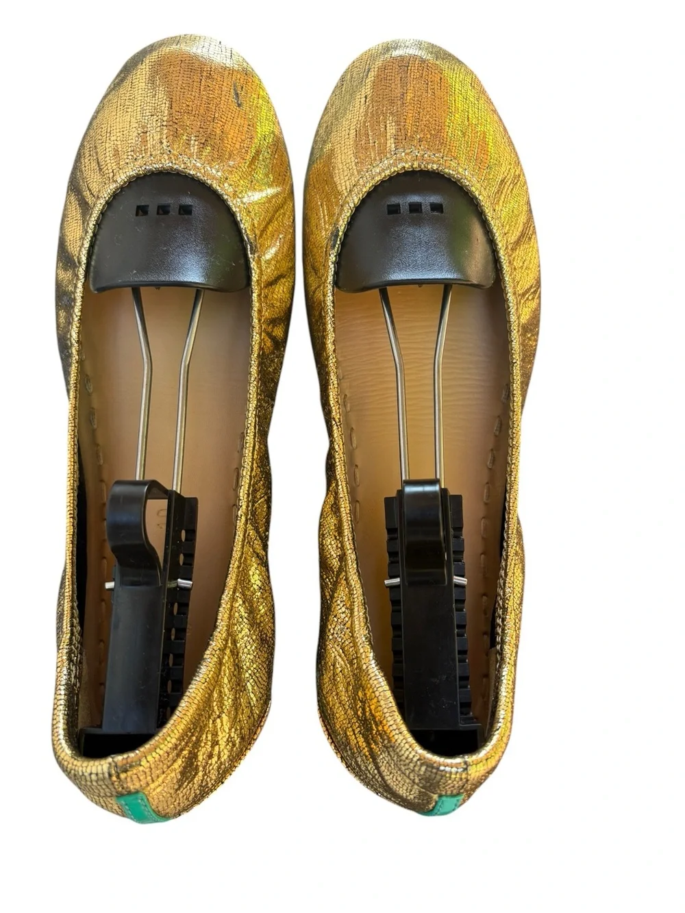 Rare Black Friday Limited Edition Tieks Theia Gold Leather Ballet Flats Size 10